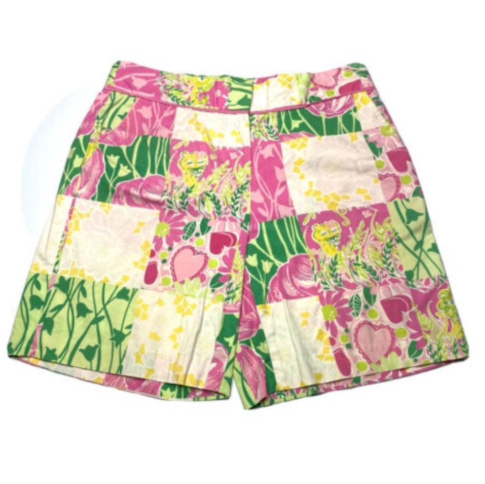 Lilly Pulitzer Derby Patch High-Rise Bermudas Shorts Size 4